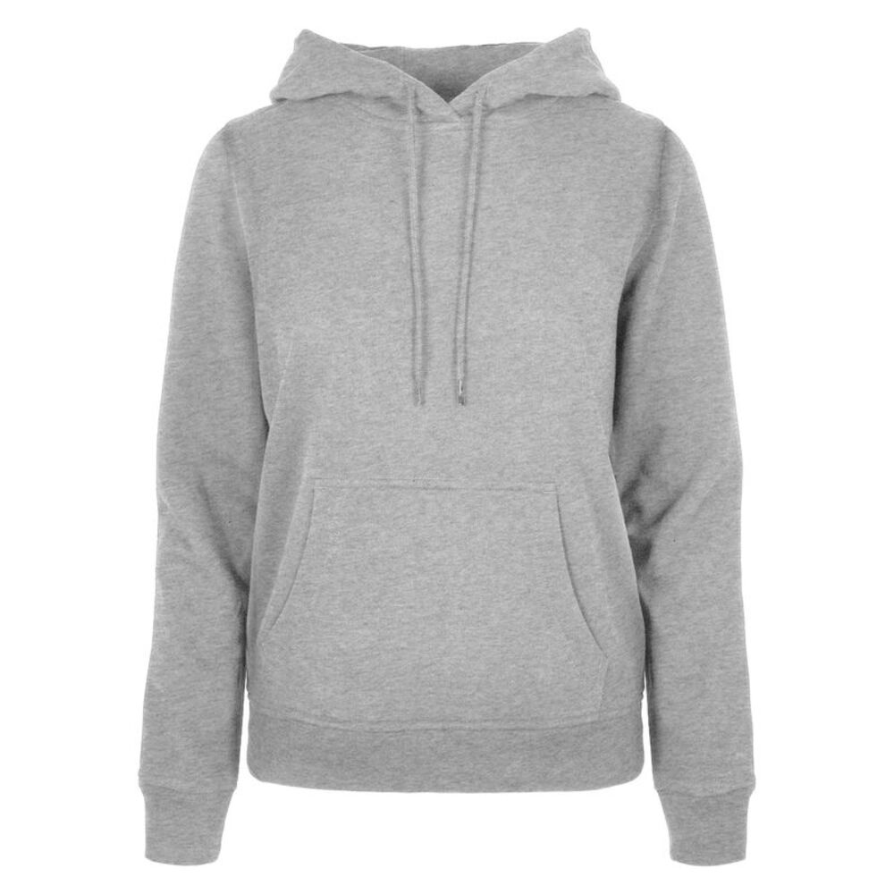 Build Your Brand Womens/Ladies Basic Hoodie / Heather Grey